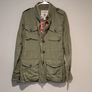 Pink xs/s green cotton military like jacket